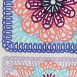 White Floral Milk Silk Knit, Polyester — texture
