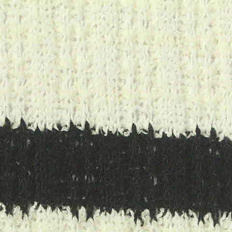 Off-White Horizontal-Stripe Rib Knit, Cotton-Poly