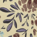 Brown Floral Velvet, Cotton-Poly — texture