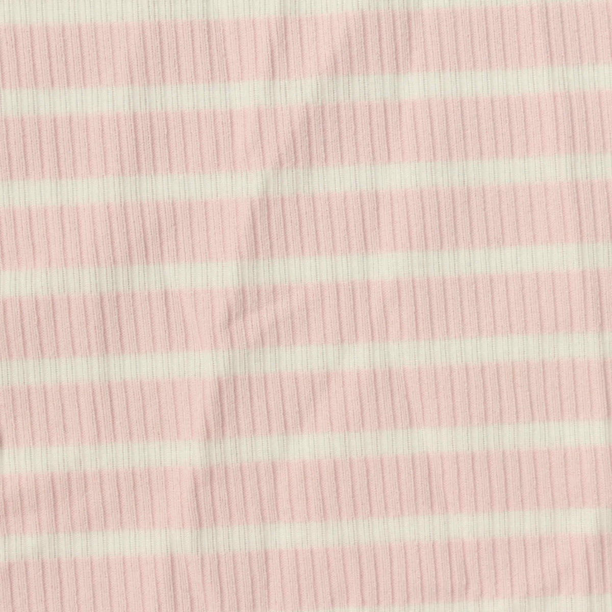 Pink Horizontal-Stripe Rib Knit, Polyester, 250 gsm