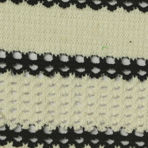 Black Openwork Chunky Knit, Cotton-Poly