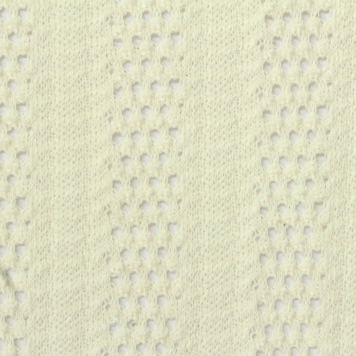 Cream Openwork-Eyelet Jersey Knit, Cotton-Poly