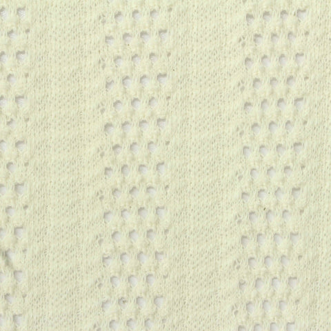 Cream Openwork-Eyelet Jersey Knit, Cotton-Poly