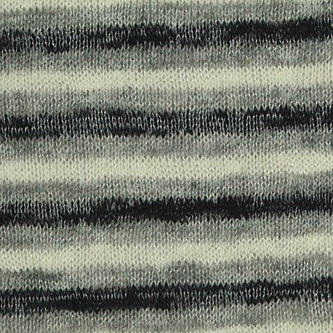 Grey Horizontal-Stripe Jersey Knit, Cotton-Poly