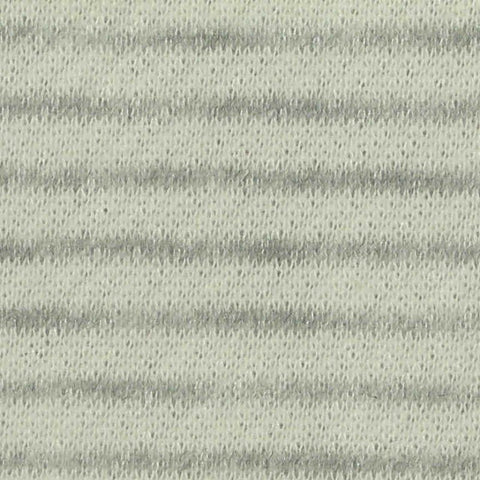 Light Grey Horizontal-Stripe French Terry, Cotton-Poly, 295 gsm
