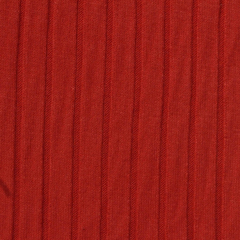 Viscose Polyester Stretch Rib Knit Fabric, 300 gsm, 135 cm — Red
