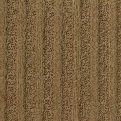 Khaki Tone-on-Tone Rib Knit, Cotton-Poly