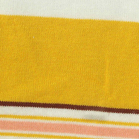 Yellow Horizontal-Stripe Jersey Knit, Cotton-Poly, 170 gsm