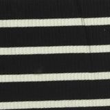 Black Horizontal-Stripe Rib Knit, Poly-Viscose