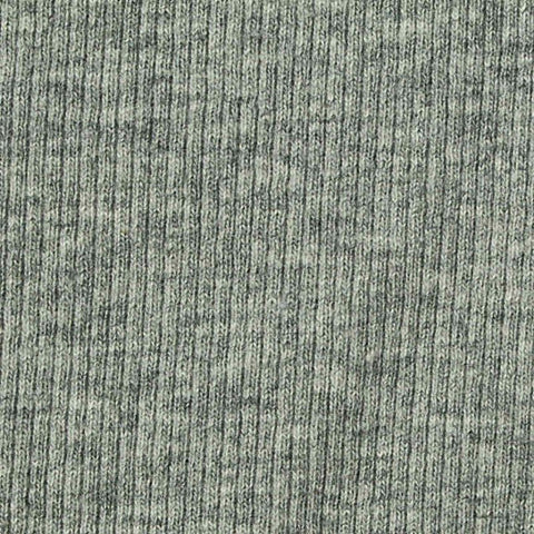 Heather Grey Marl Rib Knit, Cotton-Poly, 280 gsm, 122 cm