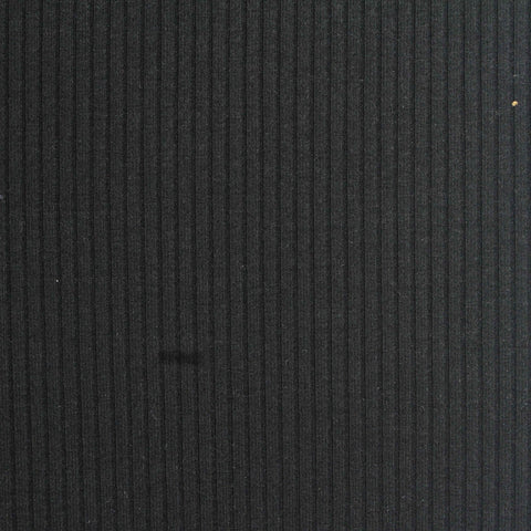 Viscose Stretch Rib Knit Fabric, 395 gsm, 150 cm — Black