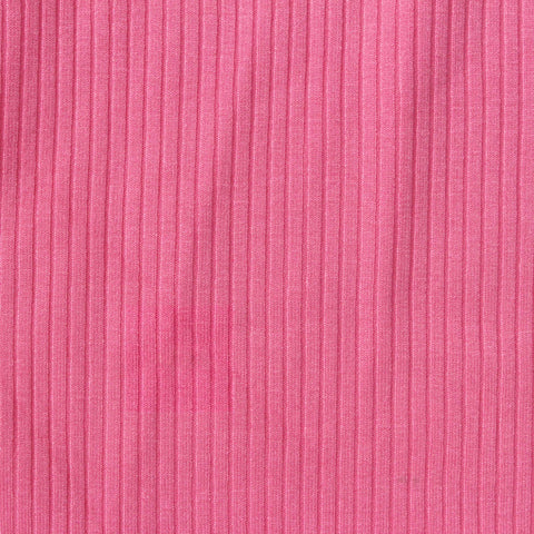 Viscose Stretch Rib Knit Fabric, 260 gsm, 135 cm — Pink