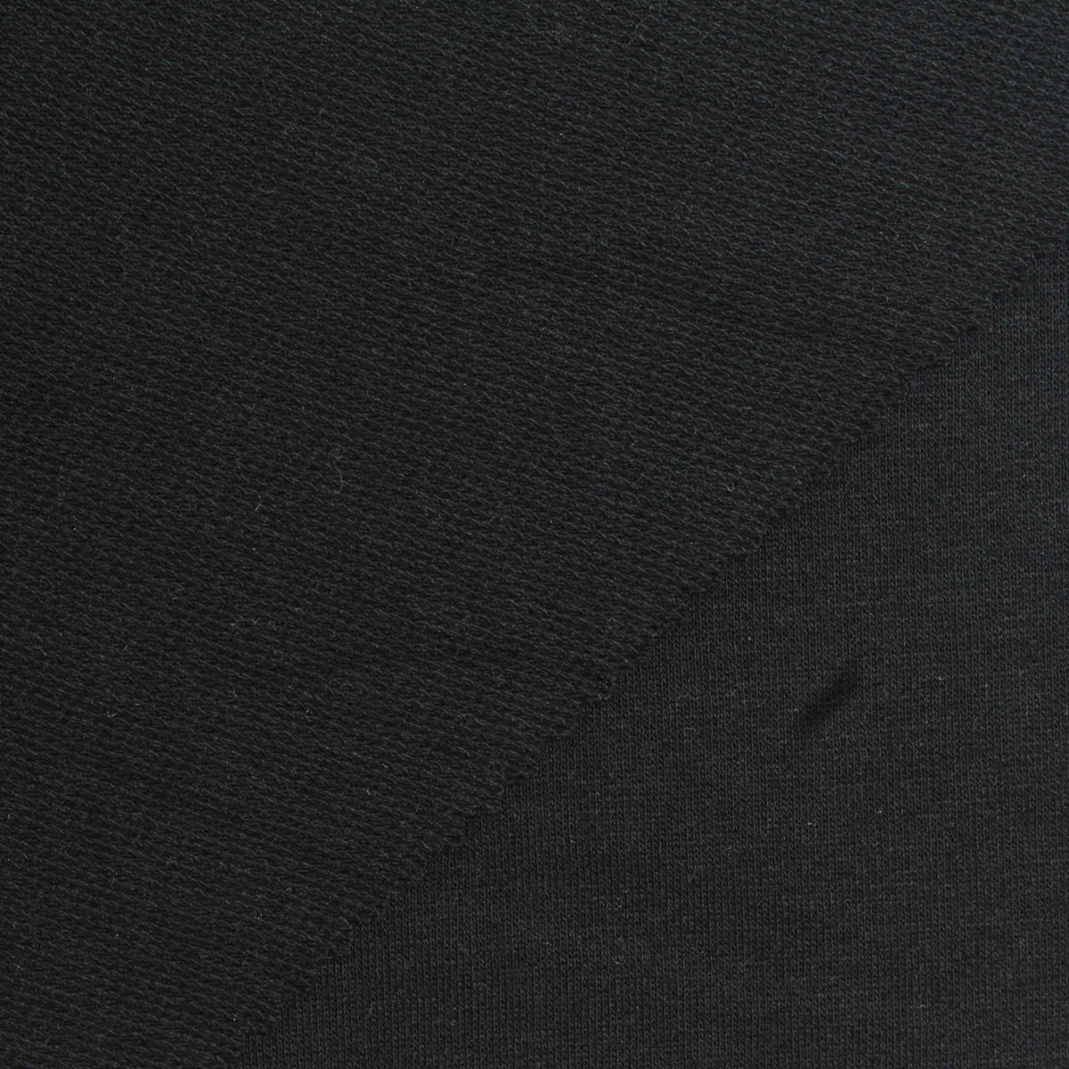 Viscose Polyester Stretch French Terry Fabric, 240 gsm, 170 cm — Black
