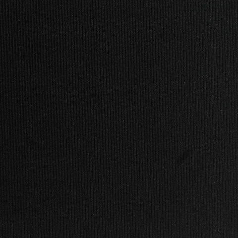 Acetate Stretch Rib Knit Fabric, 230 gsm, 153 cm — Black