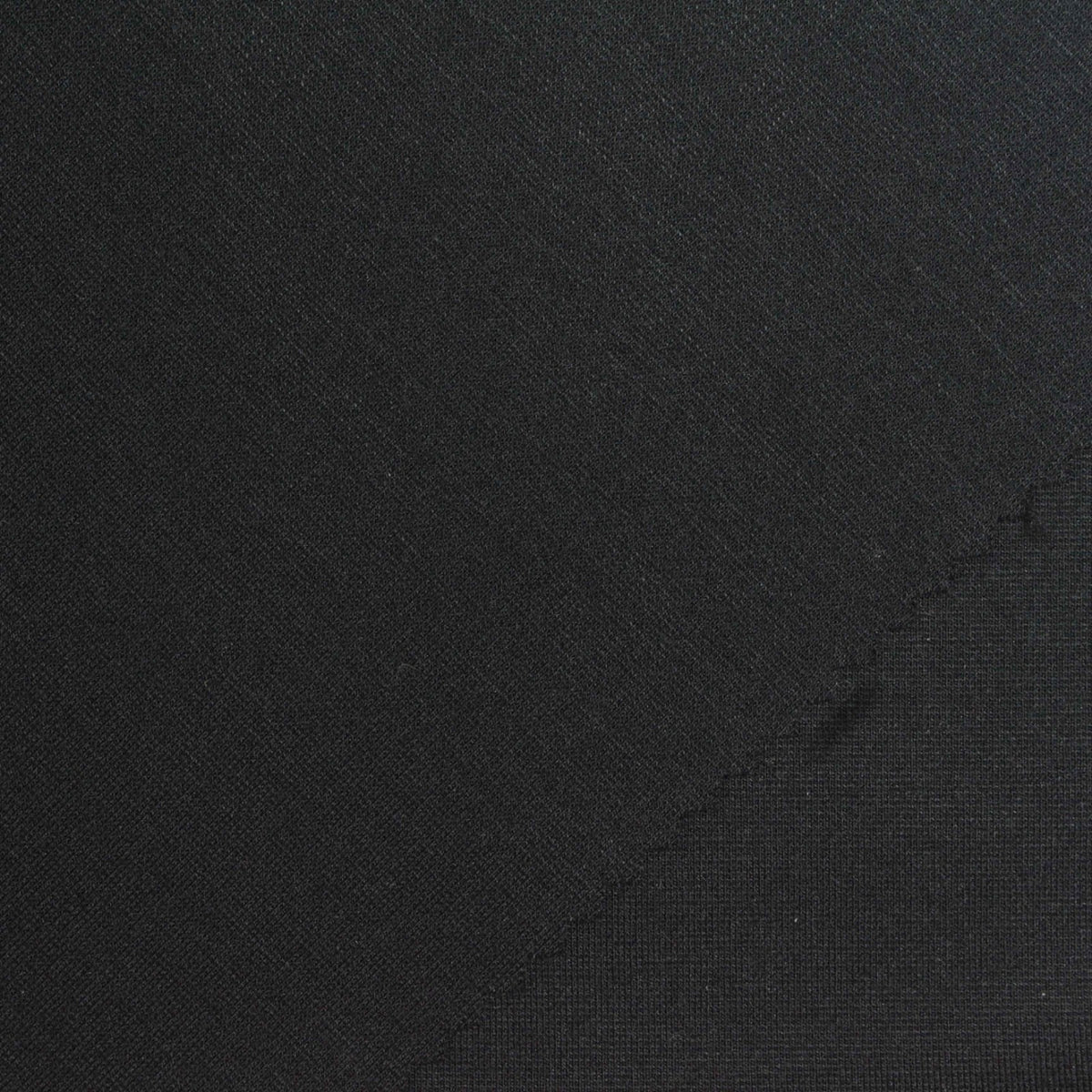 Viscose Nylon Stretch Ponte Knit Fabric, 310 gsm, 160 cm — Black, ref EF-266205