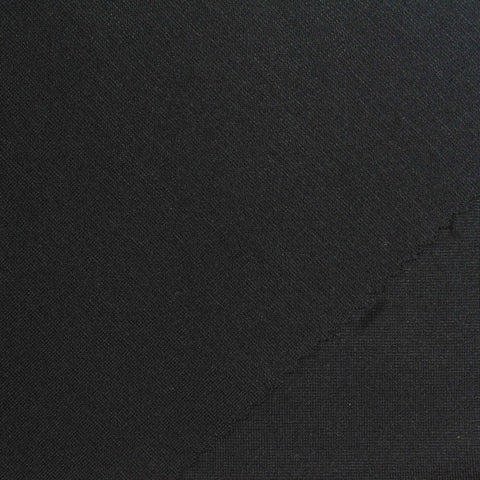 Viscose Nylon Stretch Ponte Knit Fabric, 310 gsm, 160 cm — Black, ref EF-266205