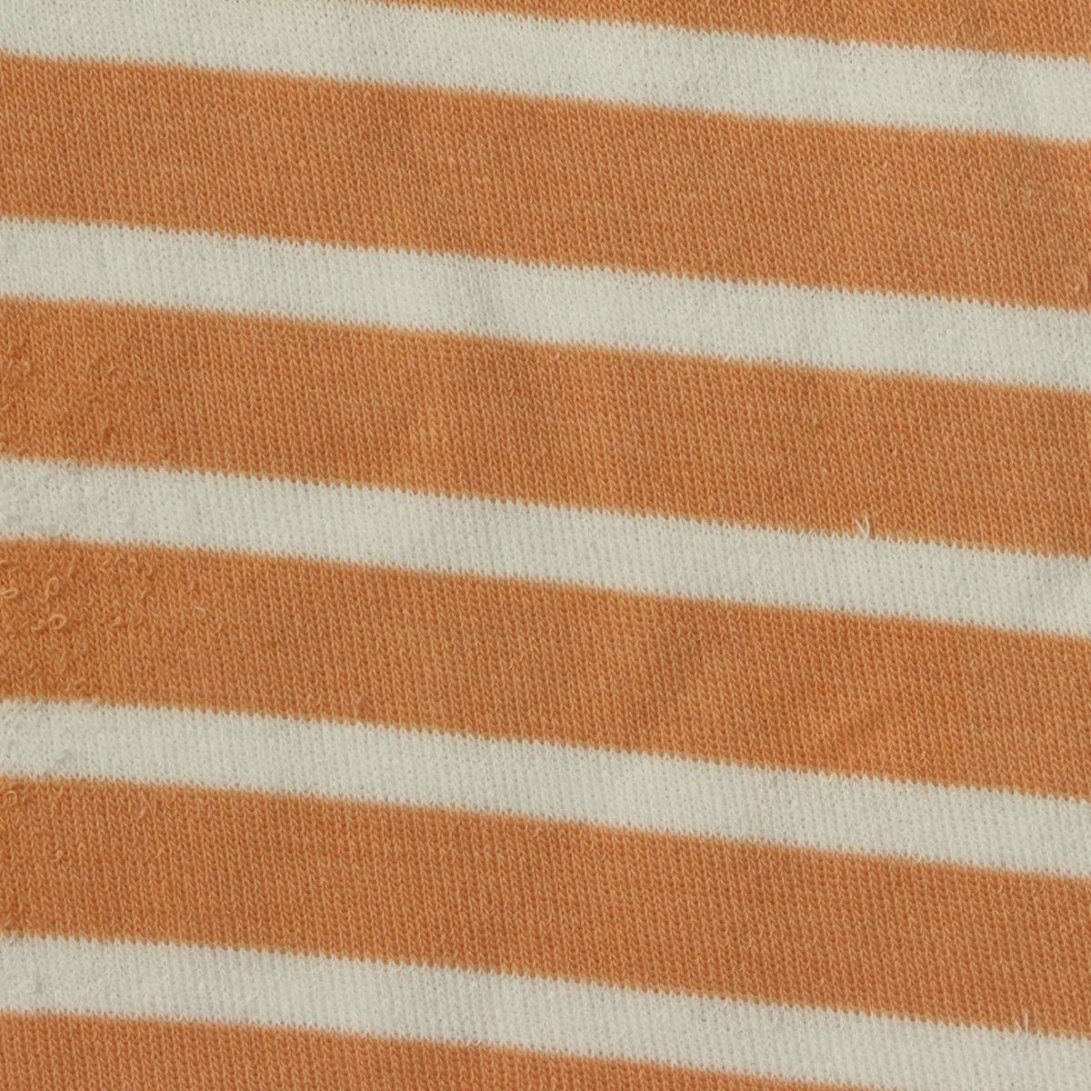 Orange Horizontal-Stripe French Terry, Cotton-Poly