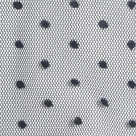 Black Polka-Dot Mesh, Polyester
