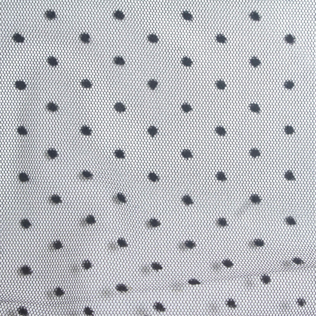Black Polka-Dot Mesh, Polyester