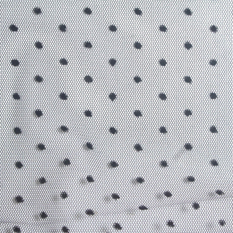 Black Polka-Dot Mesh, Polyester