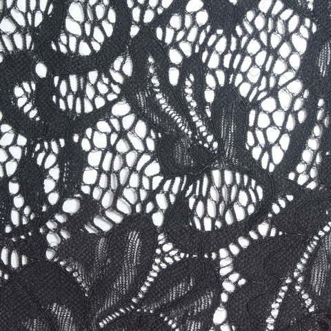 Black Floral Lace, Nylon, 160 gsm