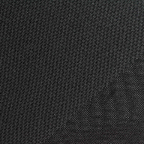 Cotton Polyester Piqué Knit Fabric, 230 gsm, 180 cm — Black