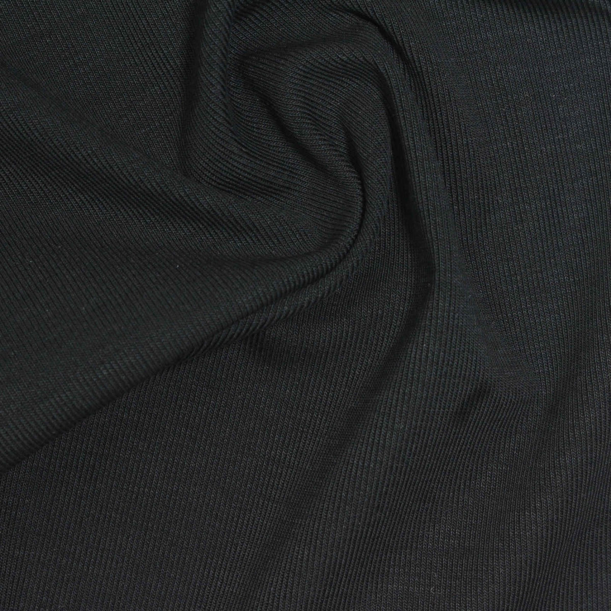 Tencel Lyocell Polyester Rib Knit Fabric, 250 gsm, 170 cm — Black