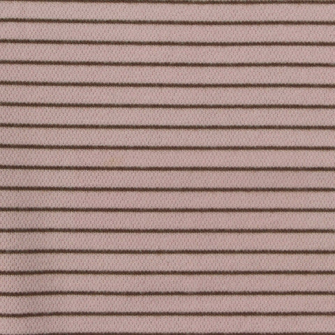 Brown Horizontal-Stripe Birdseye Knit, Polyester, 280 gsm