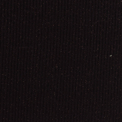 Gold Sparkle Rib Knit, Poly-Viscose