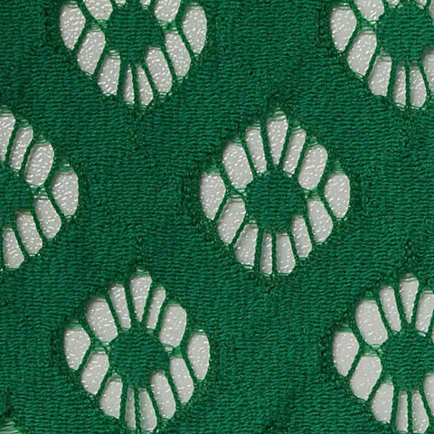Green Floral Lace, Nylon-Cotton, 140 gsm