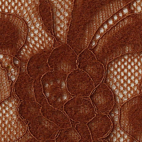 Brown Floral Lace, Nylon, 190 gsm