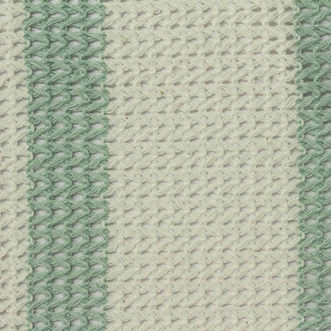 Green Vertical-Stripe Warp Knit, Poly-Cotton