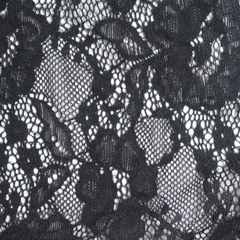 Black Floral Lace, Nylon, 135 gsm