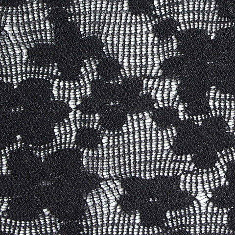 Black Floral Lace, Nylon, 150 gsm