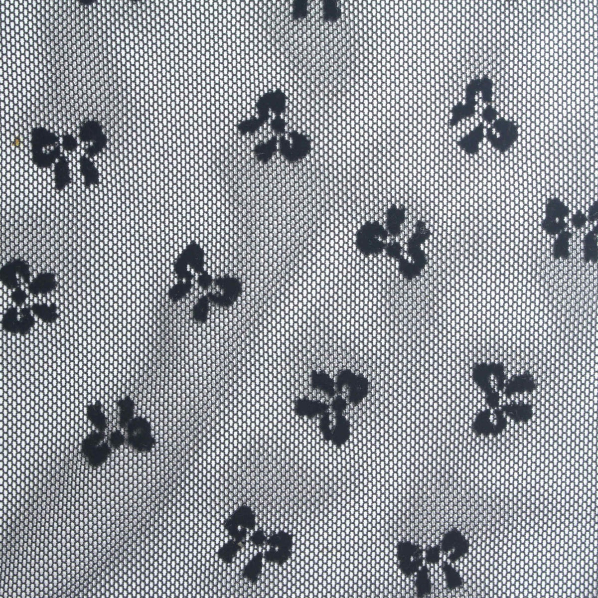 Flocked 100% Stretch Mesh Fabric, 83 gsm, 155 cm — Black