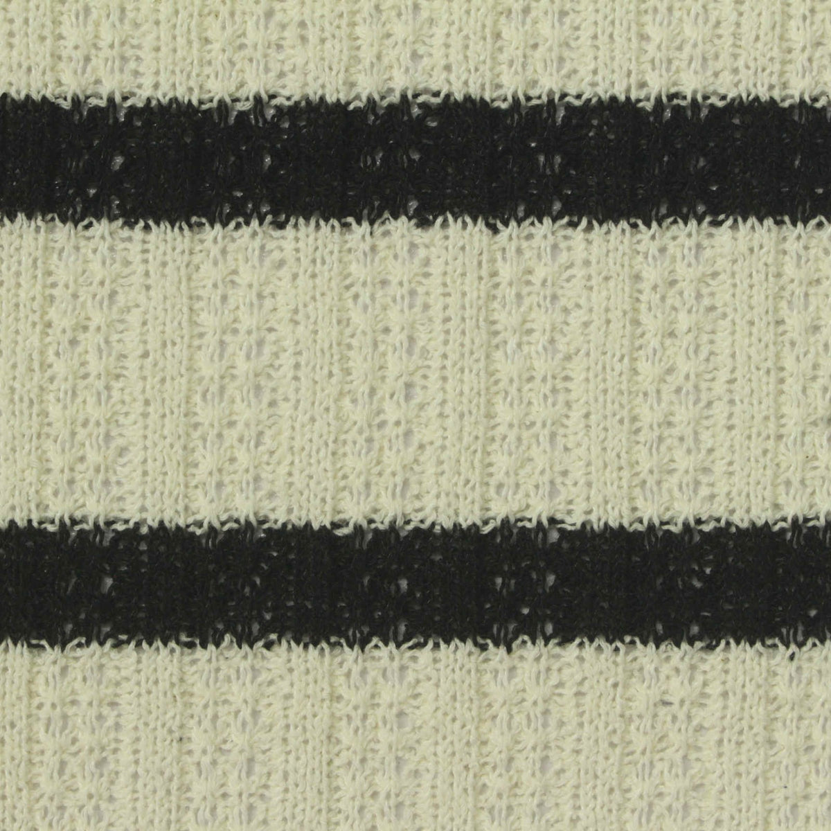 Black Horizontal-Stripe Rib Knit, Cotton-Poly, 240 gsm