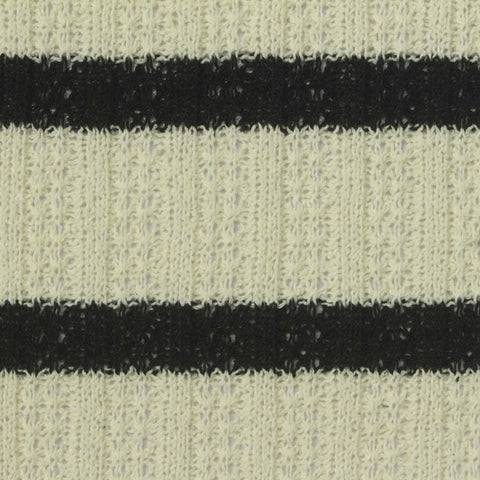 Black Horizontal-Stripe Rib Knit, Cotton-Poly, 240 gsm