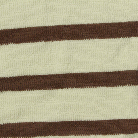Brown Horizontal-Stripe French Terry, Cotton