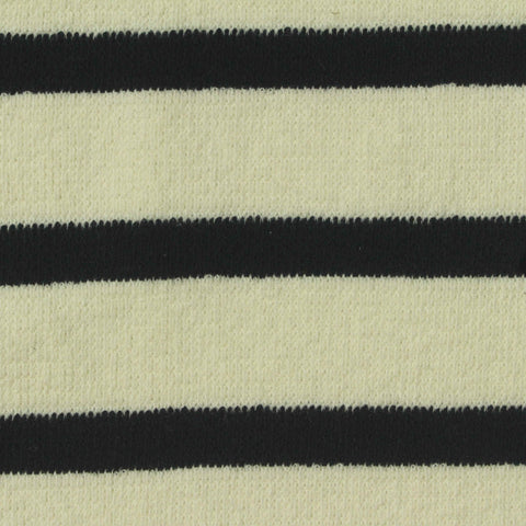 Black Horizontal-Stripe French Terry, Cotton