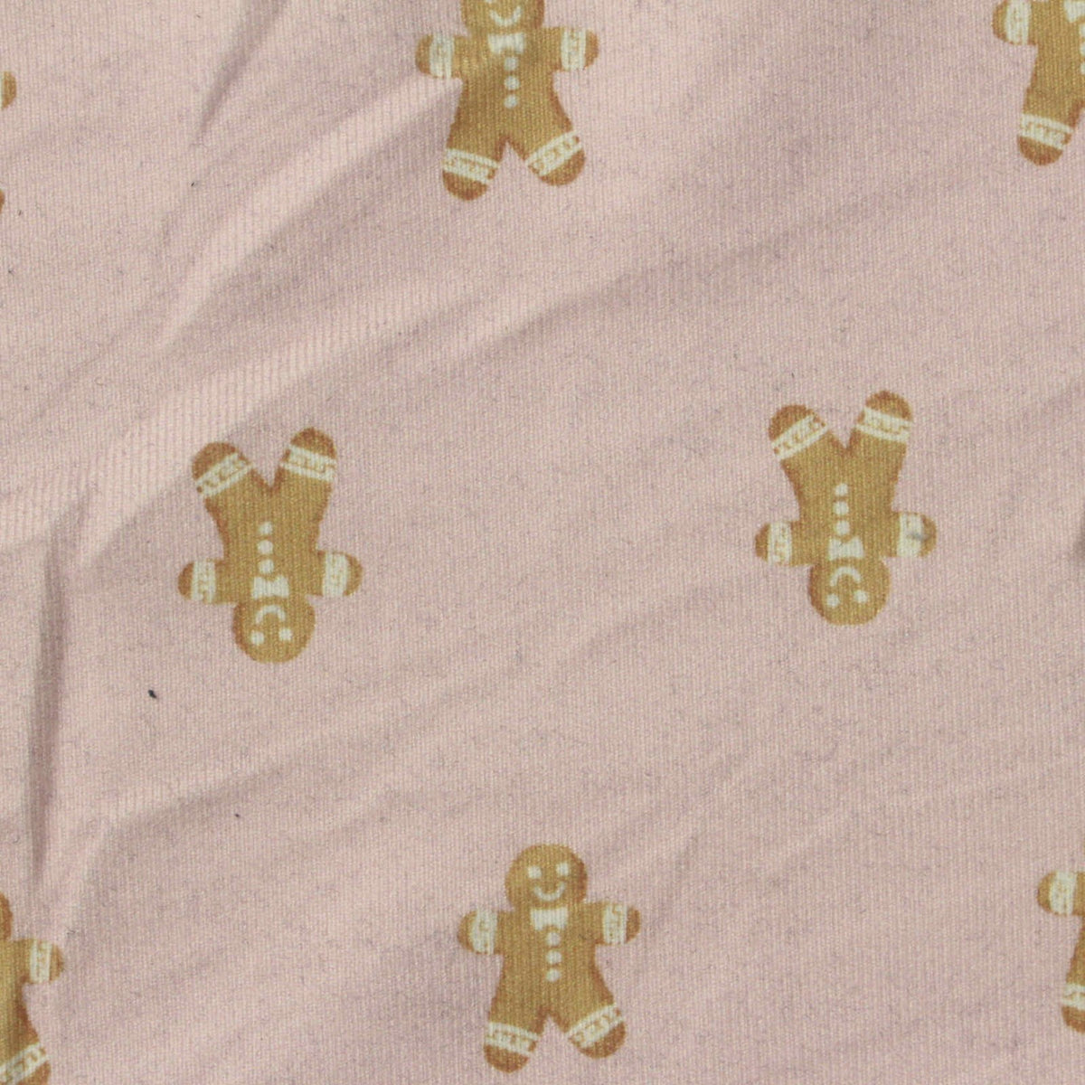 Printed Polyester Stretch Rib Knit Fabric, 240 gsm, 160 cm — Pink