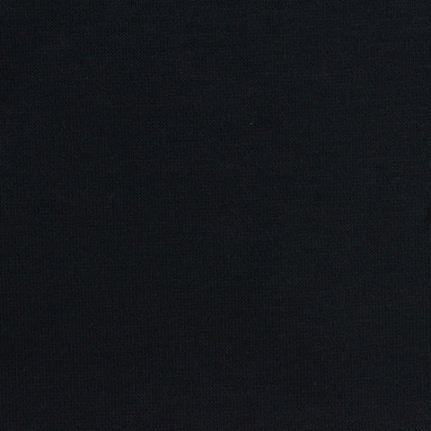 Brushed Cotton Polyester French Terry Fabric, 370 gsm, 160 cm — Black