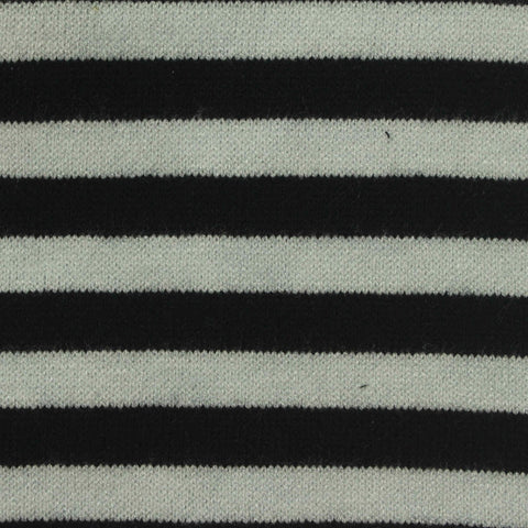 Black Horizontal-Stripe Scuba Knit, Viscose-Poly, 350 gsm, 160 cm
