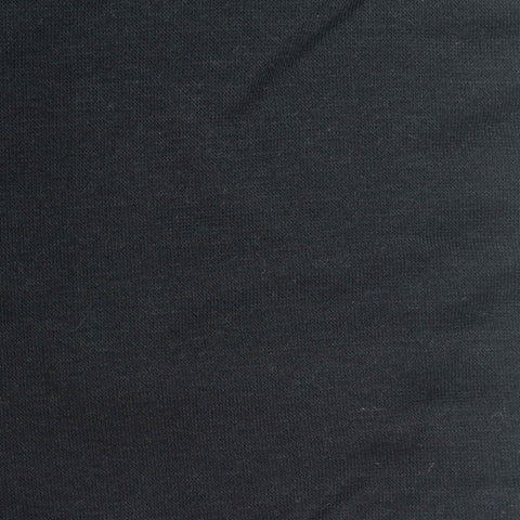 Brushed Polyester Cotton Stretch Knit Fabric, 330 gsm, 155 cm — Black