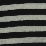 Black Horizontal-Stripe Scuba Knit, Viscose-Poly