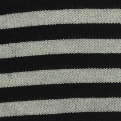 Black Horizontal-Stripe Scuba Knit, Viscose-Poly, 350 gsm, 168 cm