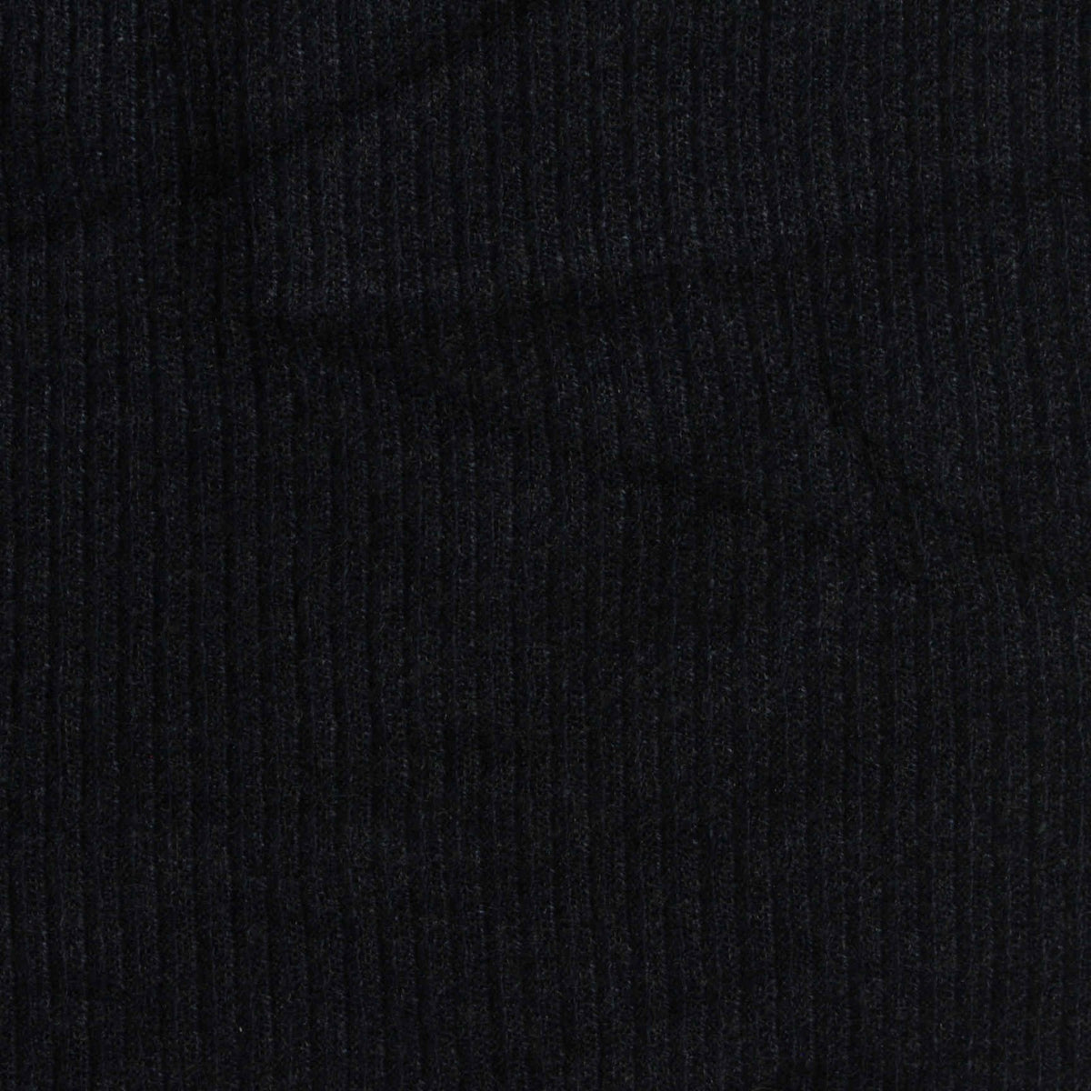 Viscose Polyester Blend Stretch Rib Knit Fabric, 370 gsm, 137 cm — Black