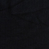 Viscose Polyester Blend Stretch Rib Knit Fabric, 370 gsm, 137 cm — Black