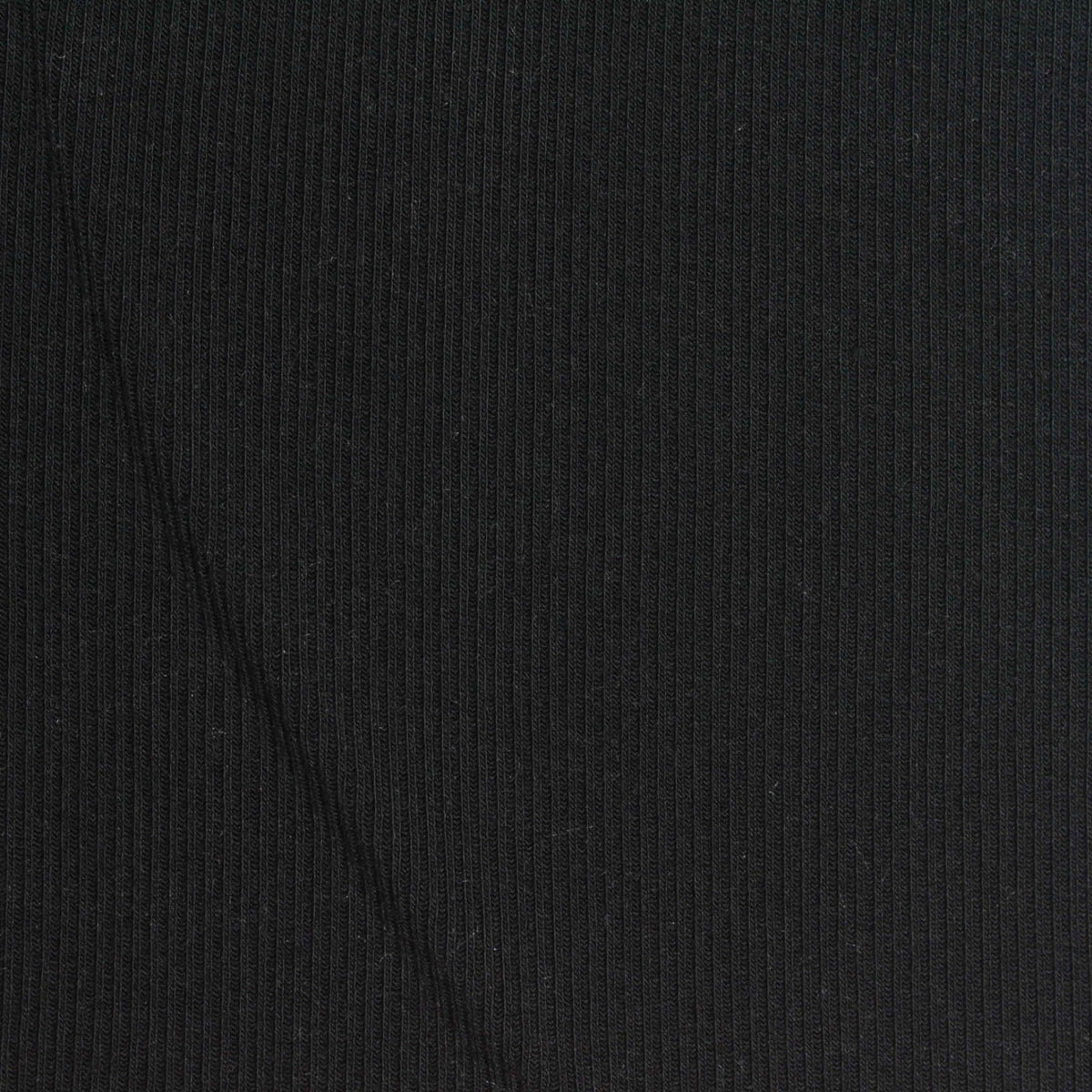 Polyester Viscose Stretch Rib Knit Fabric, 270 gsm, 110 cm — Black