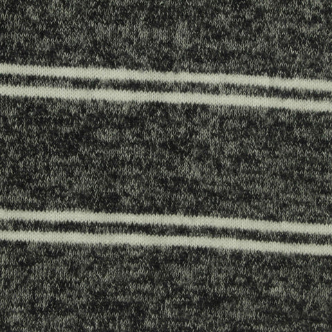 Off-White Horizontal-Stripe Chunky Knit, Viscose-Poly, 180 gsm