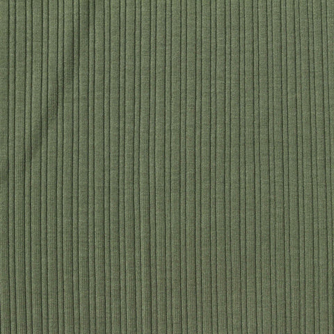 Viscose Stretch Rib Knit Fabric, 310 gsm, 125 cm — Green